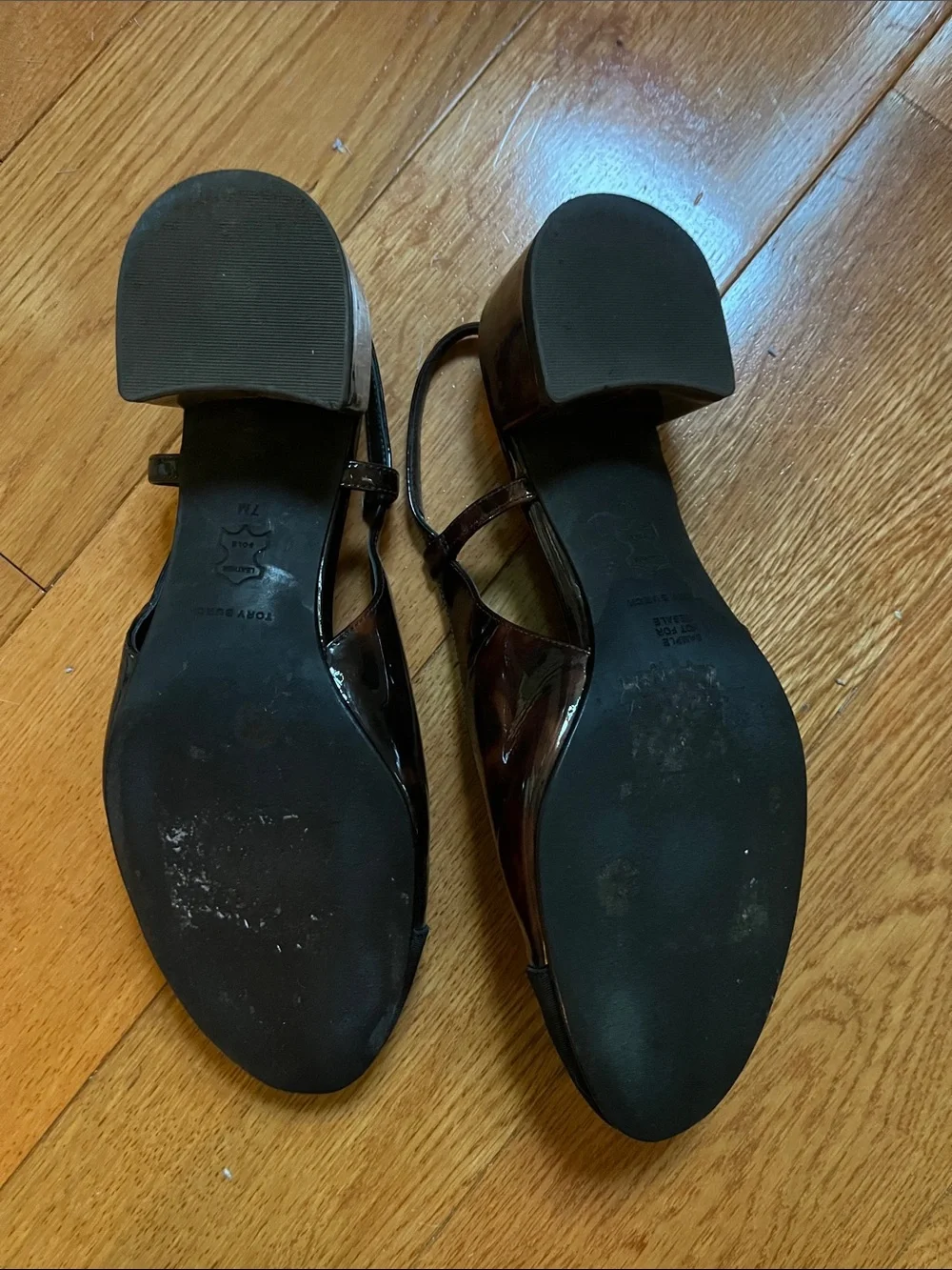 Tory Burch Black and Tortoiseshell Slingback Flats